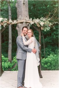 Bride and groom portrait Crimson Lane Venue Ohio