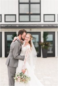 Bride and groom portrait Crimson Lane Venue Ohio