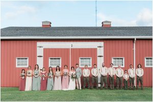 wedding party portrait at Ole Zim's wagon shed Gibsonburg Oh