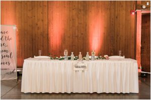 wedding reception details at Ole Zim's Wagon Shed Gibsonburg Oh