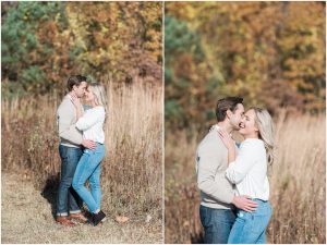 romantic fall engagement session at Wildwood Metropark in Toledo Ohio