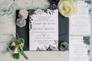 purple wedding invitiation